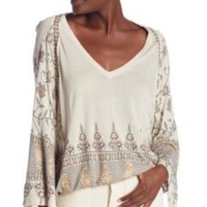 NWT Free People Medallion Print Top, S